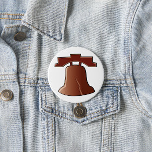 Modern Liberty Bell Patriotic Philadelphia Icon  Button