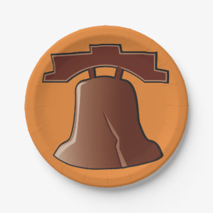 Modern Liberty Bell Patriotic Philadelphia Icon  Paper Plates