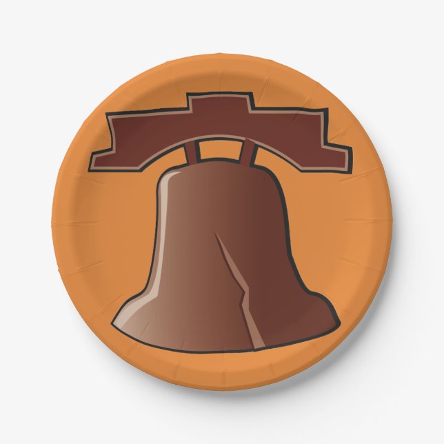 Modern Liberty Bell Patriotic Philadelphia Icon  Paper Plates (Front)