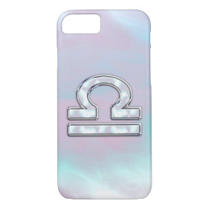 Modern Libra Zodiac Sign Mother of Pearl Style iPhone 8/7 Case