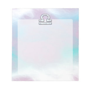 Modern Libra Zodiac Sign Mother of Pearl Style Notepad