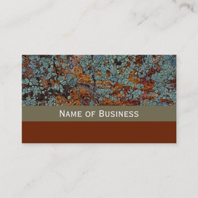 Modern Lichen Stone Texture Business Card (Front)