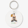 Modern Life Artist Quote Girl Lotus Butterfly Yoga Keychain