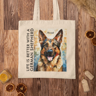 Modern Life is Better with German Shepherds Custom Tote Bag