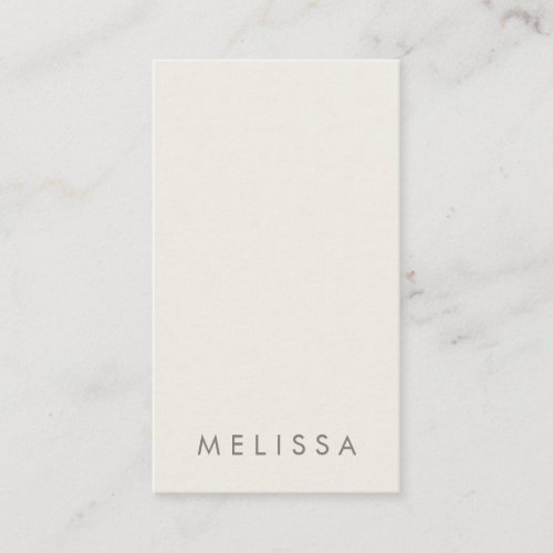 Modern light beige brown minimalist vertical business card