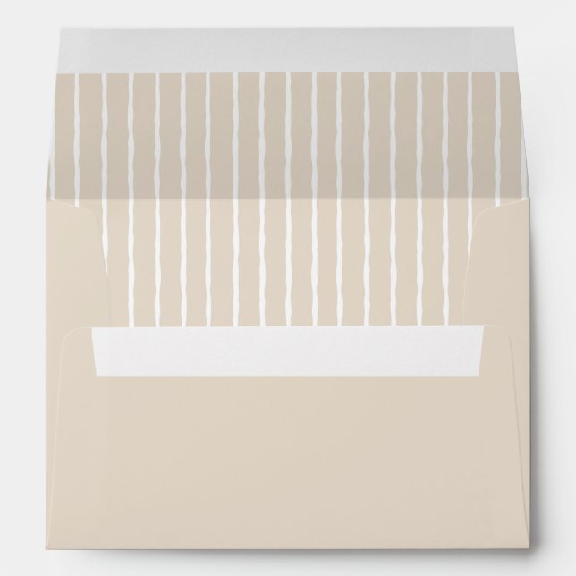  Modern Light Beige Solid & Stripes Envelope (Back (Bottom))