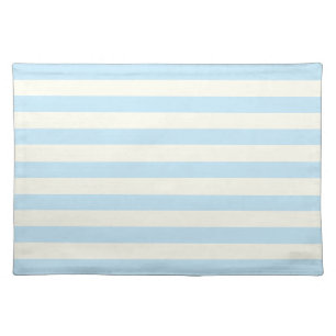 Modern light blue and ivory stripes pattern chic cloth placemat