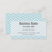 Modern Light Blue and White Chevron Pattern Business Card (Front/Back)