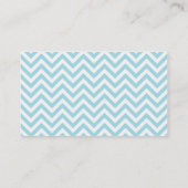 Modern Light Blue and White Chevron Pattern Business Card (Back)