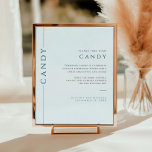 Modern Light Blue Bar Mitzvah Candy Sign<br><div class="desc">Mazel tov on this special occasion! Make your son's Bar Mitzvah ceremony special with this minimalist typography light blue and navy tabletop candy throw tabletop sign. This sign gives an explanation of why we throw candy and instructions for guests.</div>