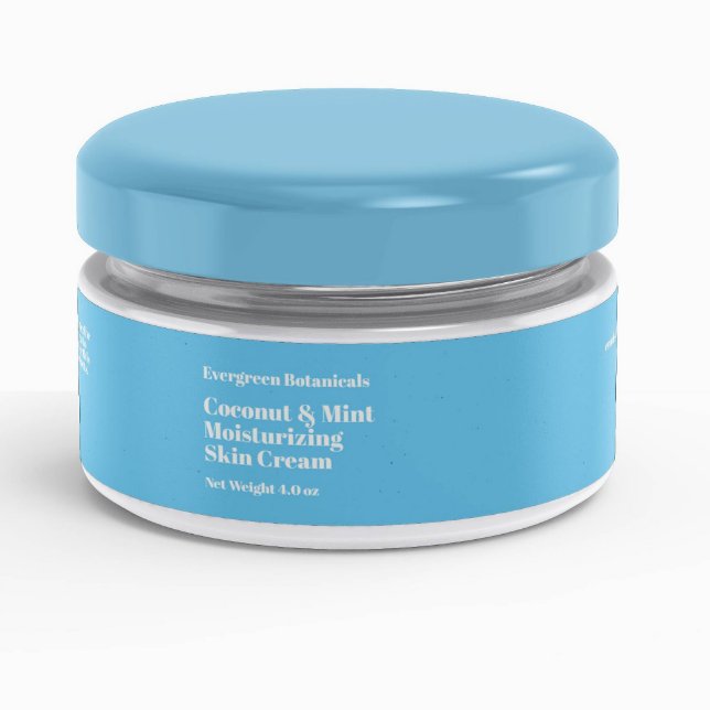 Modern light blue cosmetics jar label 1 x 7.25 (Creator Uploaded)