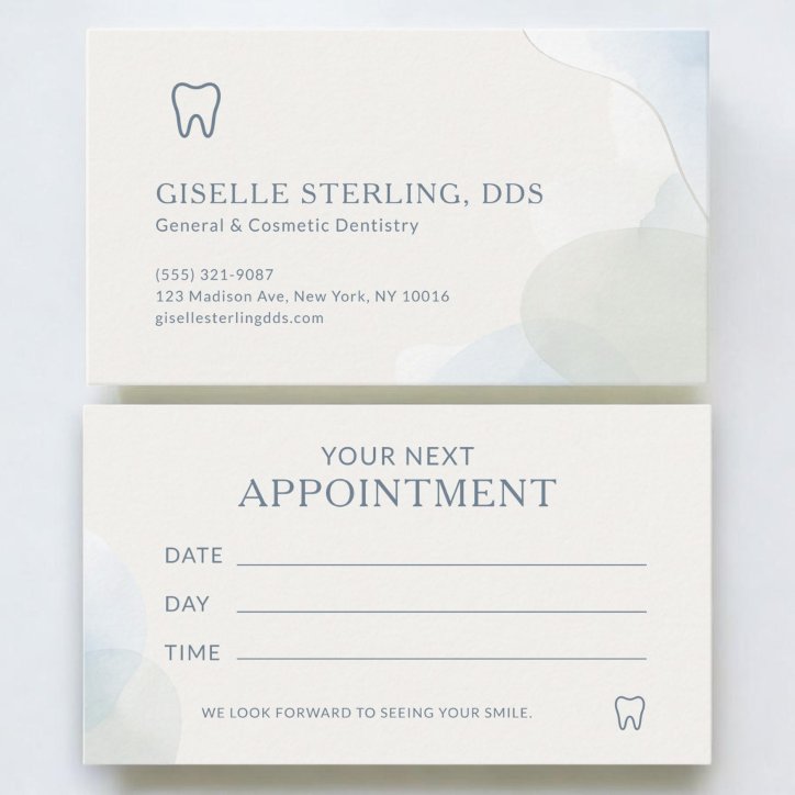 Modern Light Blue Dentist Office Appointment Business Card