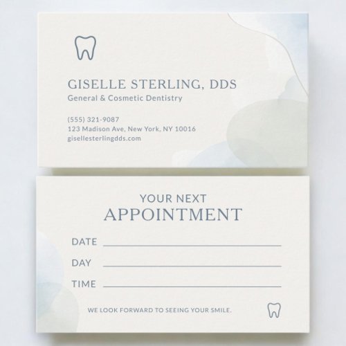 Modern Light Blue Dentist Office Appointment Card