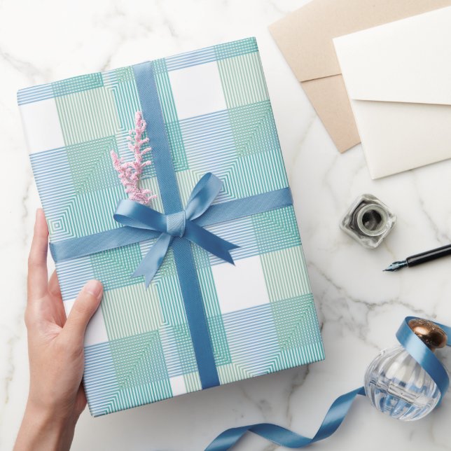 Modern Light Blue Geometric Wrapping Paper  (Gifting)