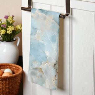 Modern Light Blue Luxurious Aesthetic Gemstone Kitchen Towel