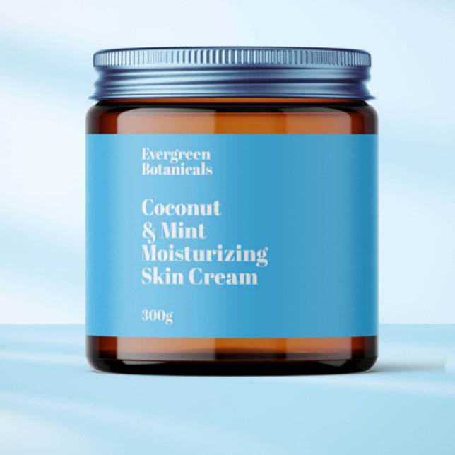 Modern light blue waterproof cosmetics jar label (Creator Uploaded)