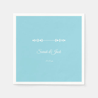 Modern Light Blue & White Cocktail Napkins