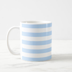 Modern Light blue white stripes beach Mug
