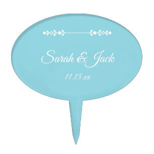 Modern Light Blue & White Wedding Cake Topper