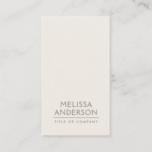 Modern light brown beige minimalist professional business card