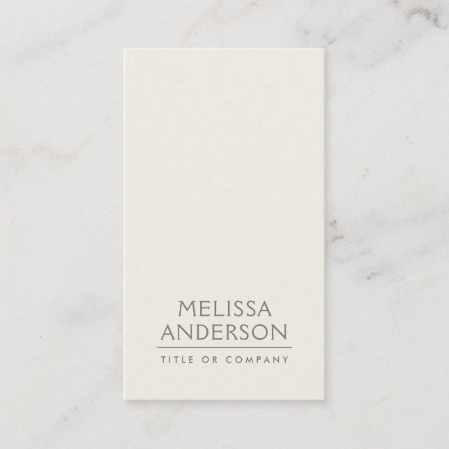 Modern light brown beige minimalist professional business card (Front)