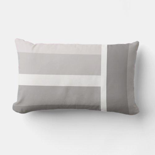 Modern light dark gray white stripes pattern lumbar pillow