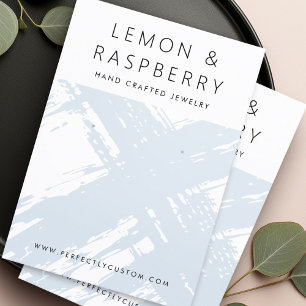 Modern light dusty blue brushstrokes earring card