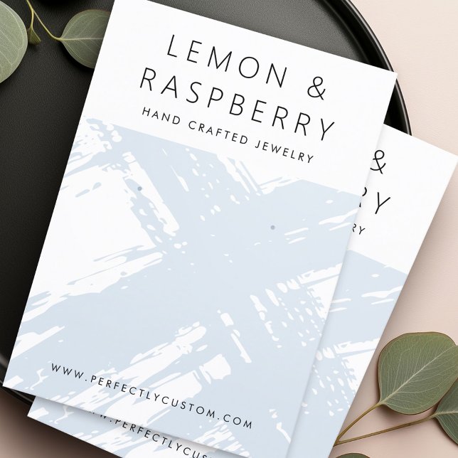 Modern light dusty blue brushstrokes earring card (Modern light dusty blue brushstrokes earring card)