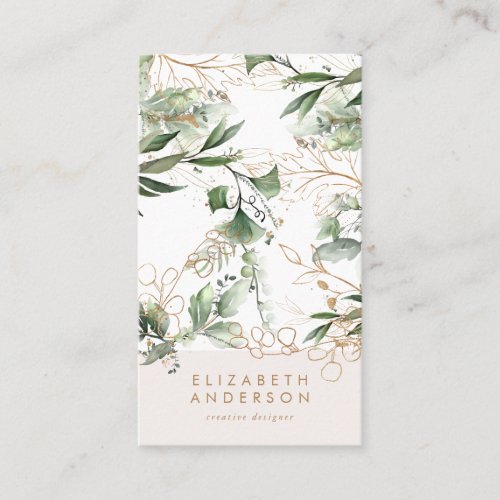 Modern Light Eggshell White Eucalyptus Corporate Business Card