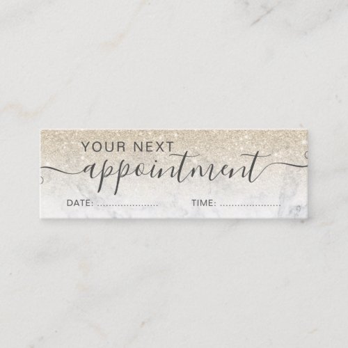 Modern light gold glitter ombre blush appointment mini business card