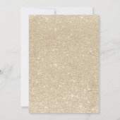 Modern light gold glitter sparkles photo Sweet 16 Invitation (Back)