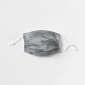 Modern Light Gray Camo Pattern Kids' Cloth Face Mask (Front, Unfolded)