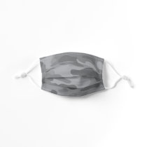 Modern Light Gray Camo Pattern Kids' Cloth Face Mask