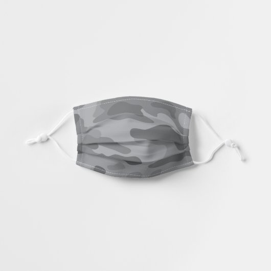 Modern Light Gray Camo Pattern Kids' Cloth Face Mask (Front, Unfolded)