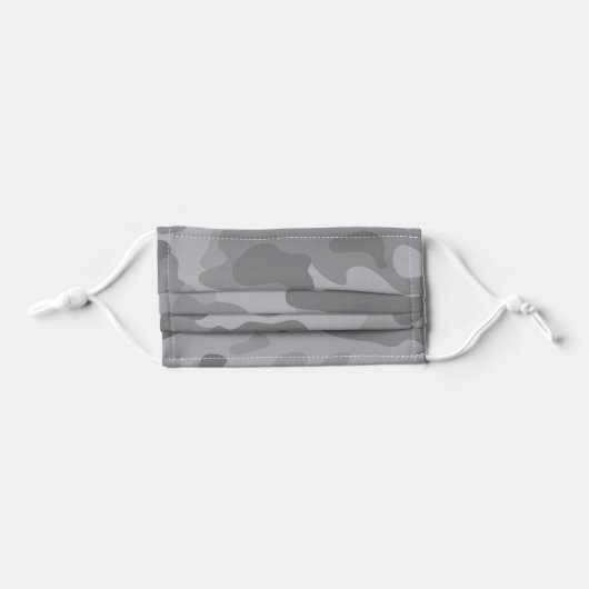 Modern Light Gray Camo Pattern Kids' Cloth Face Mask (Front, Folded)