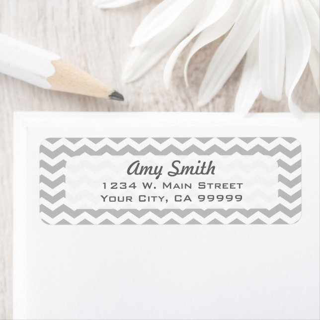 Modern Light Gray Chevron Pattern Label (Insitu)
