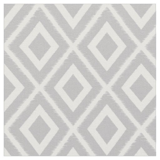 Modern Light Gray Ikat Pattern Fabric