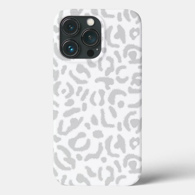 Modern Light Gray Leopard Animal Print   Case-Mate iPhone Case (Back)