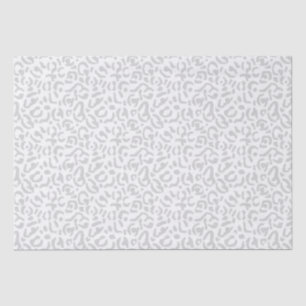 Modern Light Gray Leopard Animal Print Tissue Paper