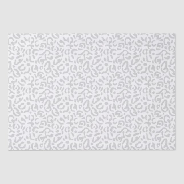 Modern Light Gray Leopard Animal Print Tissue Paper (Front)