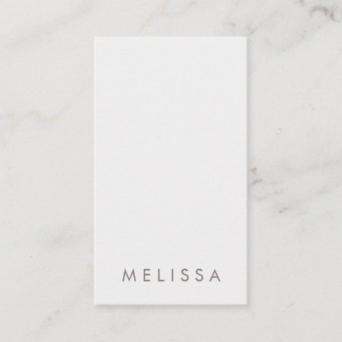 Modern light gray minimalist vertical business card