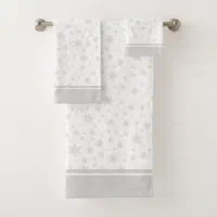 Real Living Alloy Gray Snowflake 4-Piece Towel Set