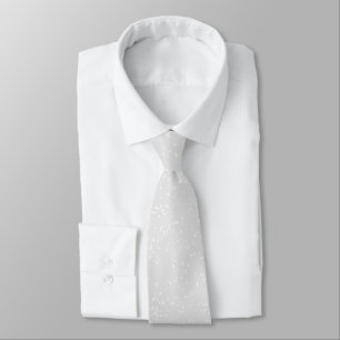 Modern Light Gray Snowy Confetti Pattern Neck Tie