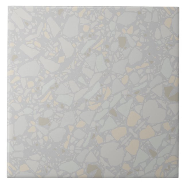 Modern Light gray Terrazzo Effect Tile (Front)