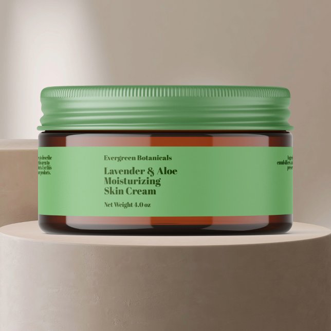 Modern light green cosmetics jar label 1 x 7.25 (Creator Uploaded)