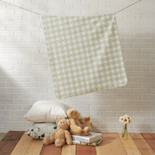 Modern Light Green Flower Mandala Design Baby Blanket