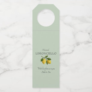 Modern Light Green Lemon Event Wedding Limoncello Bottle Hanger Tag