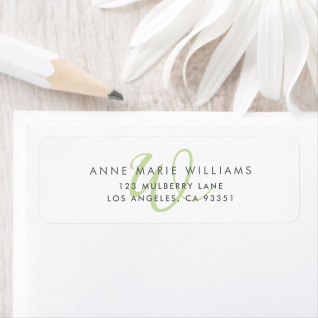 Modern Light Green Script Monogram Label (Insitu)