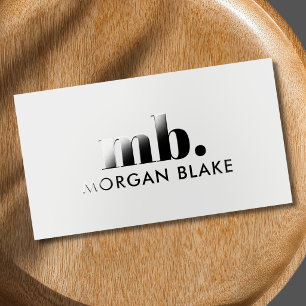 Modern Light Grey Monogram Bold Consultant Raised Spot UV Business Card