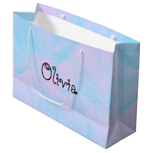 Modern Light Pink and Blue Gift Bag